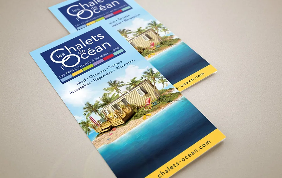 Flyers des Chalets de l'Océan : résidences mobiles, accessoires, rénovation