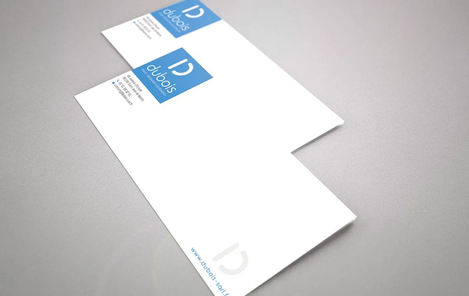 Cartes de correspondance Dubois au logo bleu