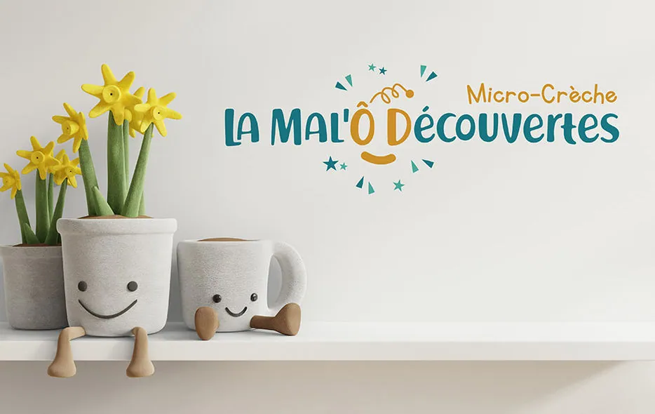 Logo de la micro-crèche La Mal'Ô Découvertes aux couleurs vives