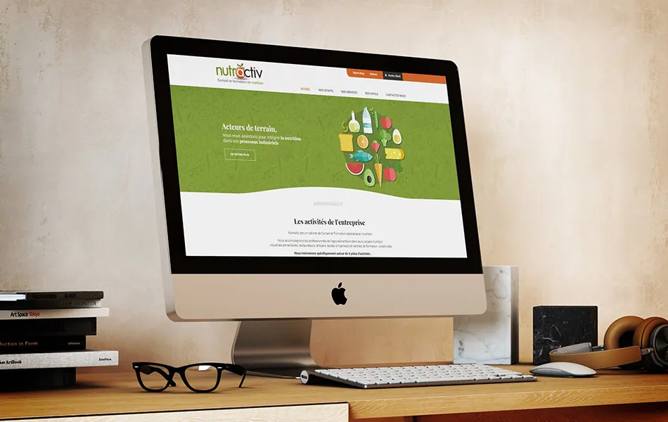 Site internet de Nutractiv affiché sur un écran d'ordinateur