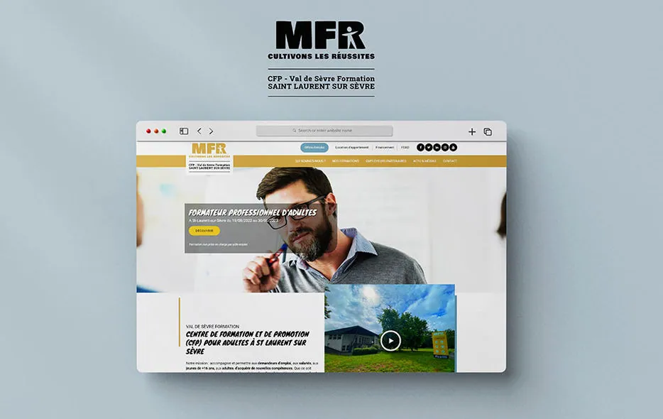 Page d'accueil du site de la MFR Val de Sèvre Formation à Saint-Laurent-sur-Sèvre