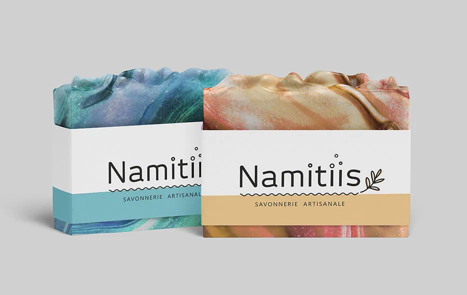 Savons Namitiis dans leur étui, savonnerie artisanale