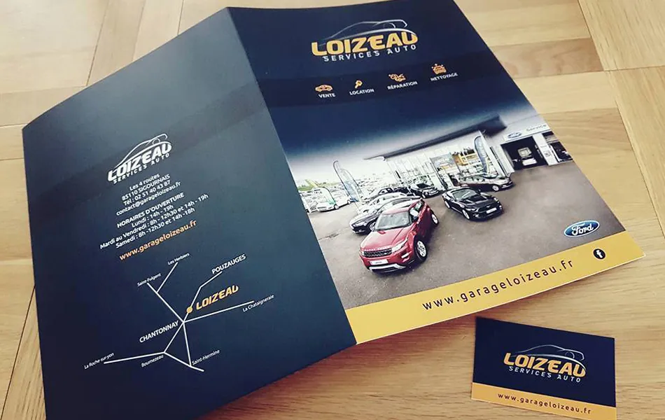 Chemise à rabats Loizeau Services Auto avec plan d'accès