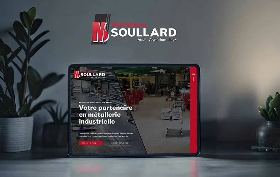 Site de la Métallerie Soullard « Votre partenaire en métallerie industrielle » sur tablette