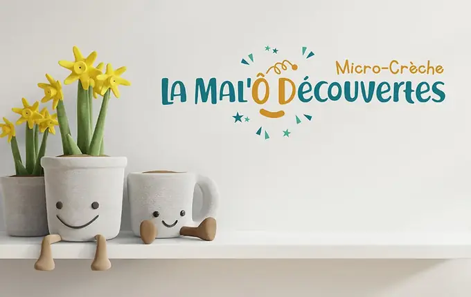 Logo de la micro-crèche La Mal'Ô Découvertes aux couleurs vives