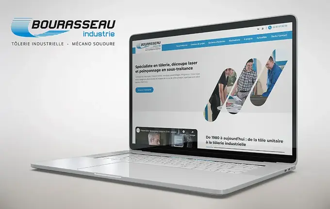 Site internet de Bourasseau Industrie, tôlerie et mécano-soudure, sur ordinateur portable