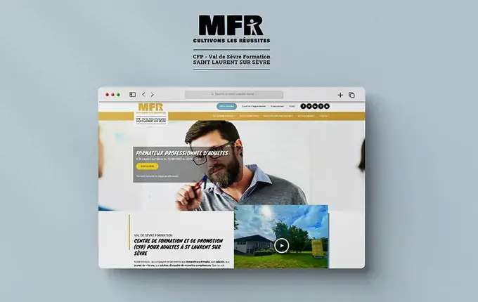Page d'accueil du site de la MFR Val de Sèvre Formation à Saint-Laurent-sur-Sèvre
