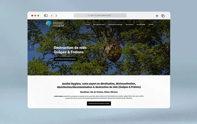 Site catalogue d'Anidiet Hygiène, destruction de nids de guêpes et frelons