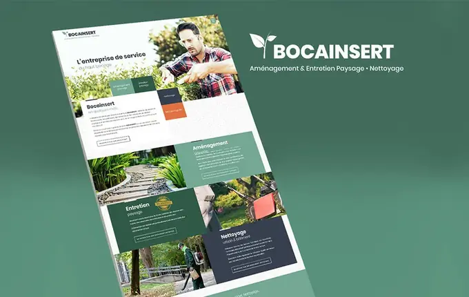 Pages du site Bocainsert : aménagement et entretien paysage, nettoyage