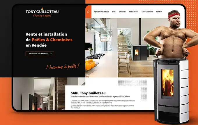 Site de la SARL Tony Guilloteau, poêles et cheminées en Vendée, sur tablette
